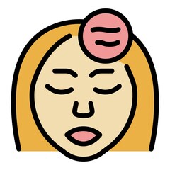 Wrinkles forehead icon. Outline wrinkles forehead vector icon thin line color flat on white