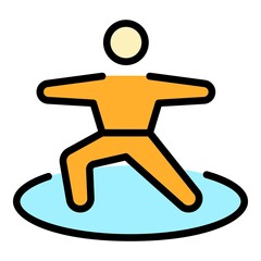 Morning exercise icon. Outline morning exercise vector icon color flat isolated