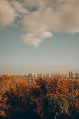 sunset over the city