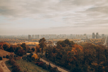 sunset in the city