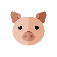 Flat design icon Pig. Illustration. Vector illustration