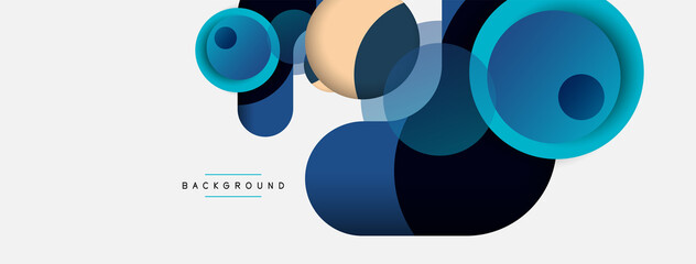 Vector round shapes circles minimal geometric background. Vector illustration for wallpaper banner background or landing page