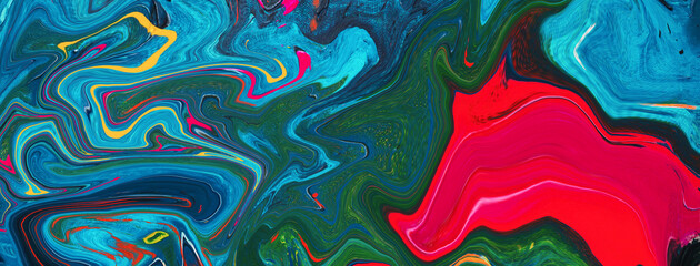 High Resolution Colorful fluid painting with marbling texture, 3D Rendering. 