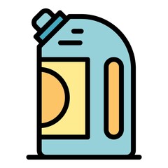 Softener bottle icon. Outline softener bottle vector icon color flat isolated