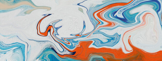 High Resolution Colorful fluid painting with marbling texture, 3D Rendering. 