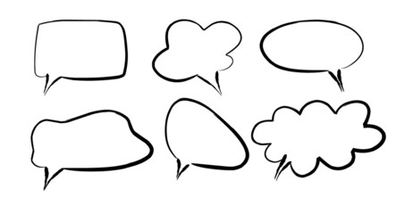 cartoon frames for text, hand drawn speech bubbles