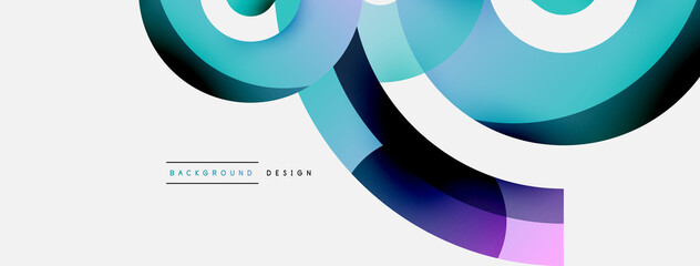 Round shapes circles and other geometric forms. Vector illustration for wallpaper banner background card or landing page