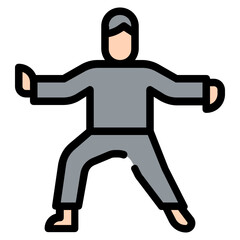 tai chi Color line icon