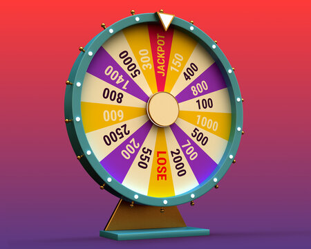 casino wheel of fortune banner 3d render 3d rendering illustration 