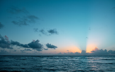 Obraz premium Seascape. Dawn over the Atlantic Ocean.