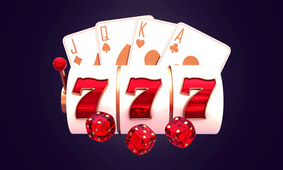 casino mix motion chips slot machine roulette set card banner 3d render 3d rendering illustration 
