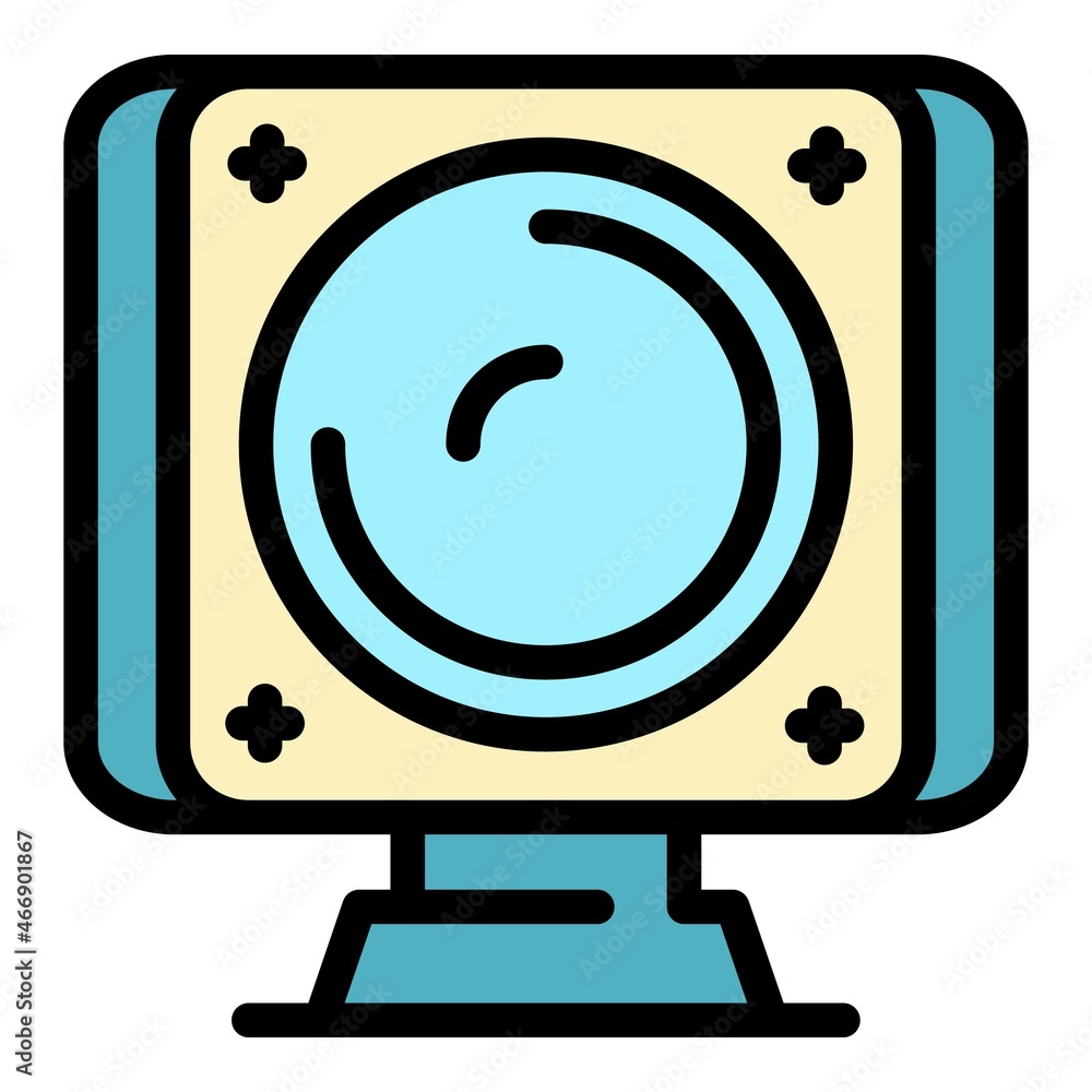 Poster home web camera icon. outline home web camera vector icon color flat isolated