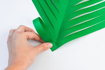 How to make a creative Christmas tree from colored paper and glue with your own hands. DIY concept....