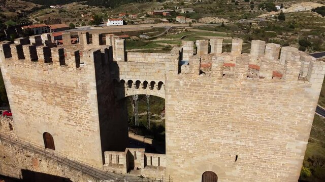 A fascinating view of Torres de San Miguel in Morella, Spain