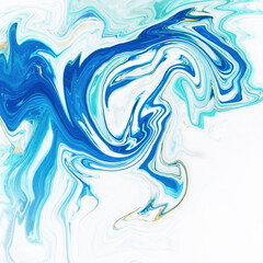 High Resolution Blue Colorful fluid painting with marbling texture, 3D Rendering. 
