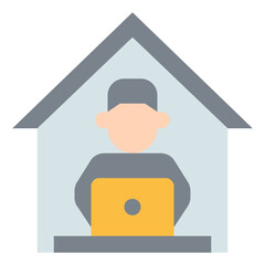 work from home flat icon
