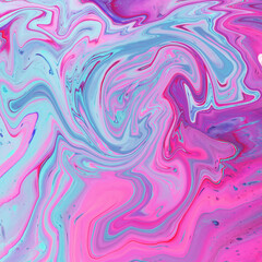 High Resolution Pink Colorful fluid painting with marbling texture, 3D Rendering. 