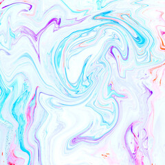 Fototapeta na wymiar High Resolution pink and blue fluid painting with marbling texture, 3D Rendering. 