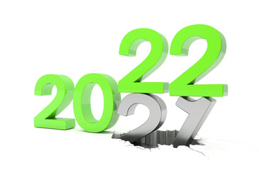 3d Illustration - 2021 - 2022 - Silvester, Neujahr, Countdown, Jahreszahlen