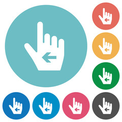 Hand cursor left solid flat round icons