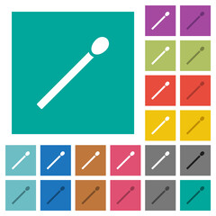 Matchstick square flat multi colored icons