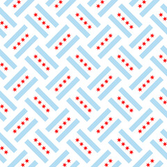Obraz premium seamless pattern of chicago flag. vector illustration. print, book cover, wrapping paper, decoration, banner and etc