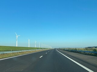 wind turbine on the road