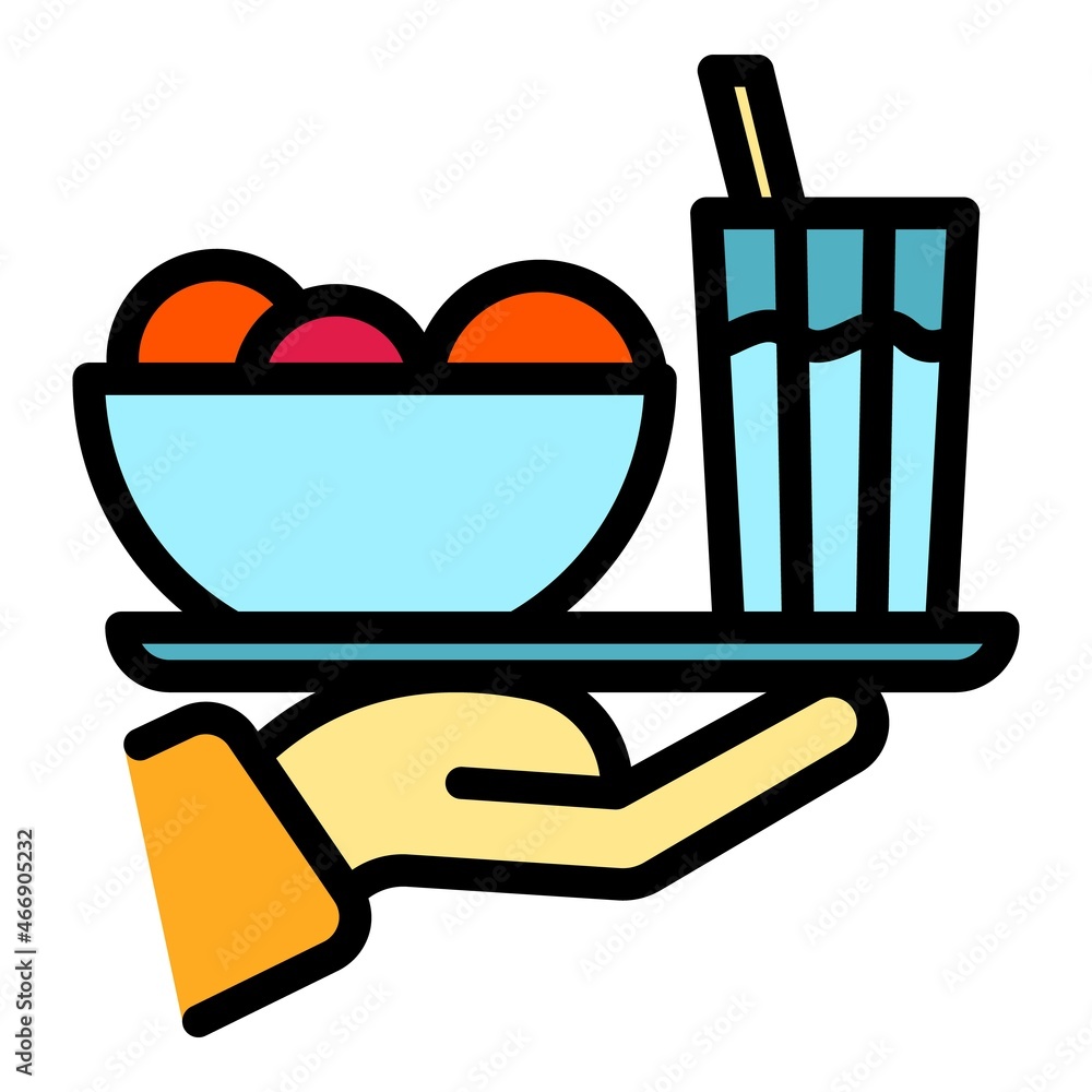 Wall mural Homemade food tray icon. Outline homemade food tray vector icon color flat isolated - Wall murals