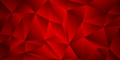 Red geometric abstract banner - triangle sleek design background