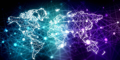 2d illustration world map abstract background