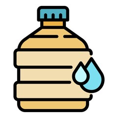 Obraz premium Office water bottle icon. Outline office water bottle vector icon color flat isolated