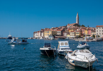 Fototapeta na wymiar View of the port city of Rovinj in Croatia