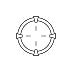 Aim or sight line outline icon