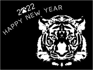 リアルな虎のイラスト（2022年　年賀状デザイン）