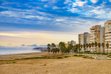 Urbanova beach near Alicante city in Spain - obrazy, fototapety, plakaty