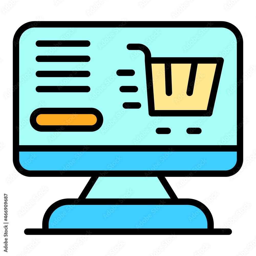 Aufkleber safe web shopping icon. outline safe web shopping vector icon color flat isolated