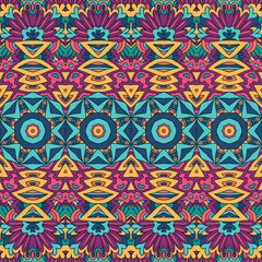 Ornamental ethnic geometric vintage background texture seamless pattern vector in bohemian style