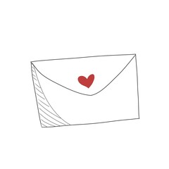 envelope with heart lineart