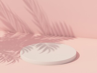 podiums for showing product with pink background.3d rendering
