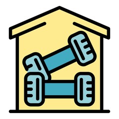 Home training icon. Outline home training vector icon color flat isolated