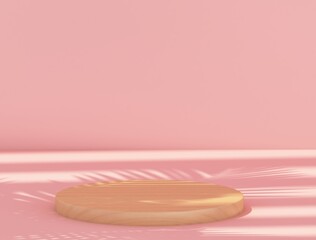 podiums for showing product with pink background.3d rendering