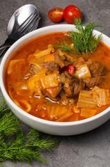 lagman with noodles is a traditional Uzbek dish
