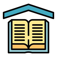 Digital learning icon. Outline digital learning vector icon color flat isolated