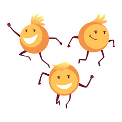 Pills super hero. Cute cartoon character with smiled face. Group of round tablets. Medicinal strong help