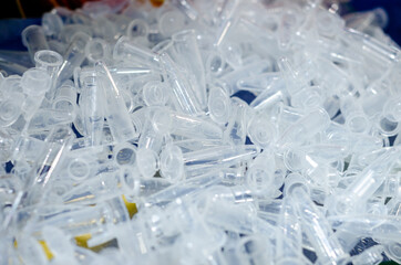 Close-up of new medical test tube.