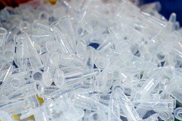 Close-up of new medical test tube.