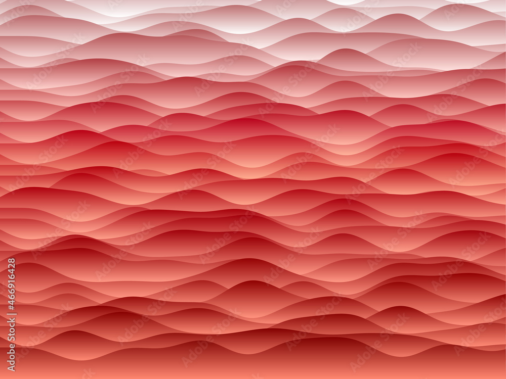 Aufkleber abstract curves background. smooth curves with gradients in red colors. stylish vector illustration.
