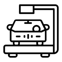 weighbridge Concept, truck scale Vector Line Icon Design, Weight Measuring device Symbol, Mass balances Sign, Traditional scale Stock Illustration