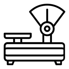 Needle Type Counter Scale Concept Vector Line Icon Design, Weight Measuring device Symbol, Mass balances Sign, Traditional scale Stock Illustration