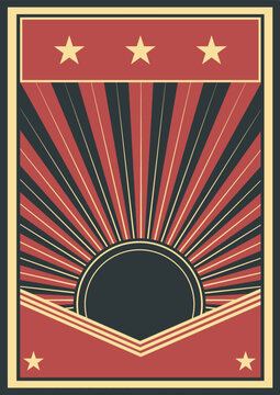 Retro Revolution Propaganda Poster. Stilisierte Sonnestrahlen Hintergrund
